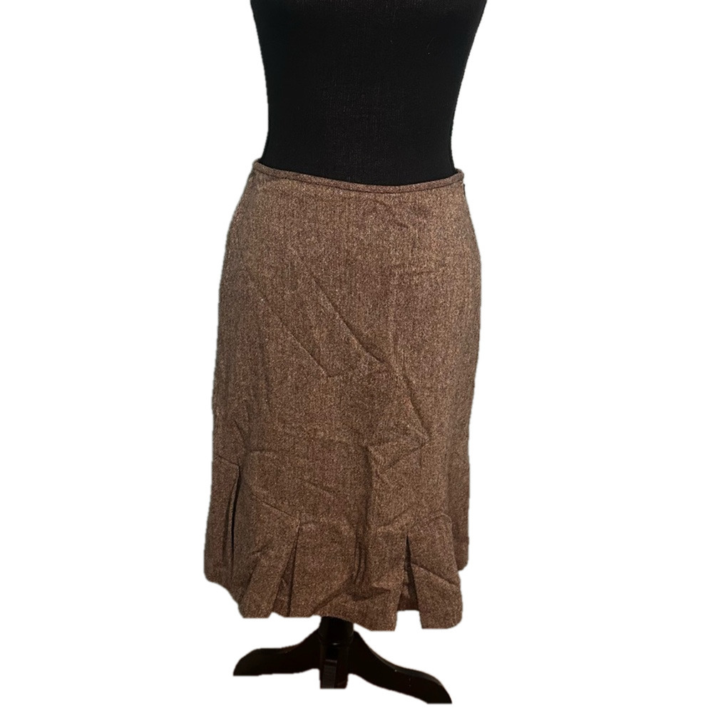 George Me Brown Pleated Skirt Size S Classic A-Line
